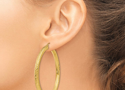 14K gold hoop earrings, another view
