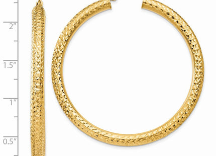 14K gold hoop earrings, further view