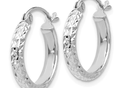14K white gold hoop earrings, alternate view
