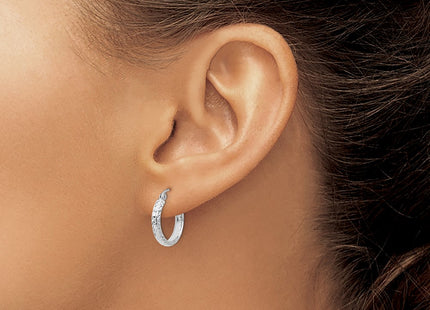 14K white gold hoop earrings, another view