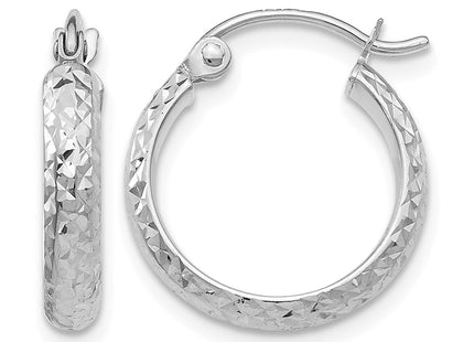 14K white gold hoop earrings