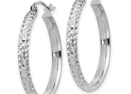 14K white gold hoop earrings, alternate view