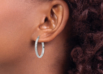 14K white gold hoop earrings, another view