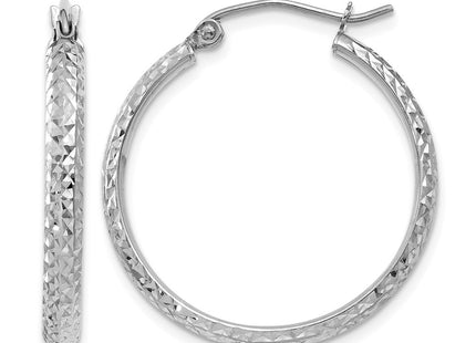 14K white gold hoop earrings