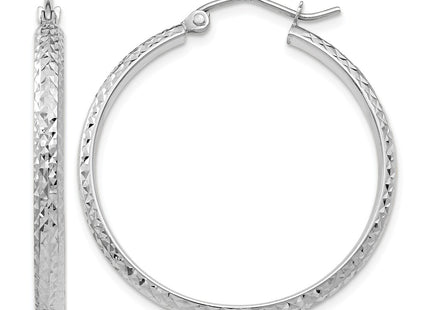 14K white gold hoop earrings