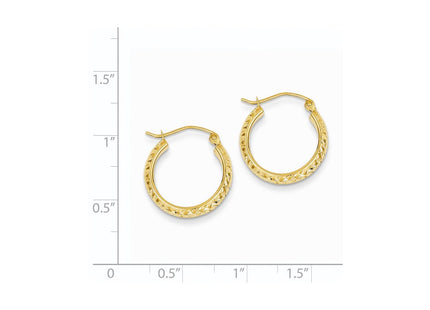 14K white gold hoop earrings, further view