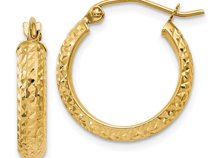 14K white gold hoop earrings