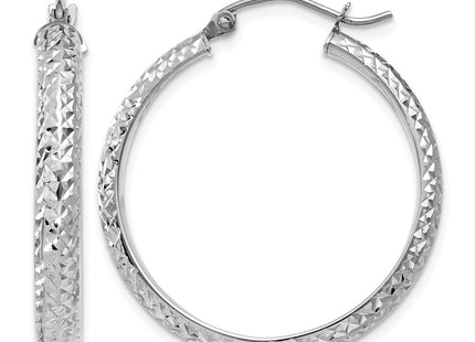 14K white gold hoop earrings