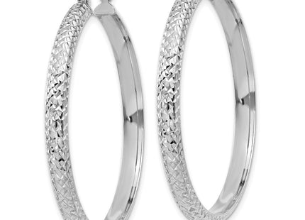 14K white gold hoop earrings, alternate view