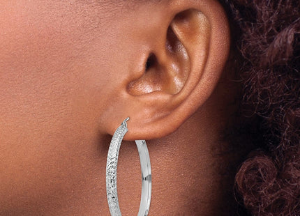 14K white gold hoop earrings, another view