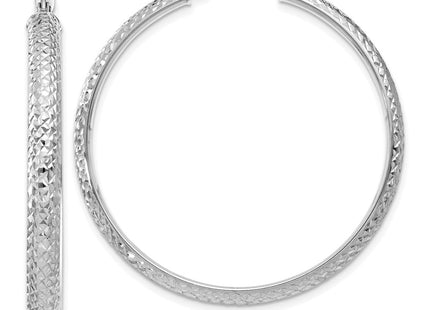 14K white gold hoop earrings