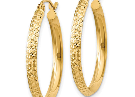 14K gold hoop earrings, alternate view
