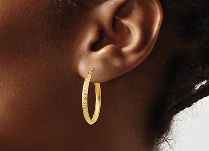 14K gold hoop earrings, another view