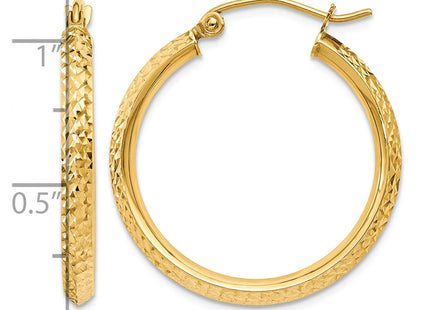 14K gold hoop earrings, further view