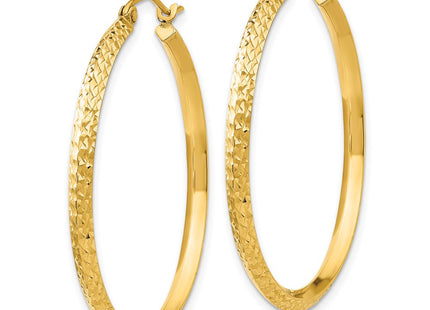 14K gold hoop earrings, alternate view
