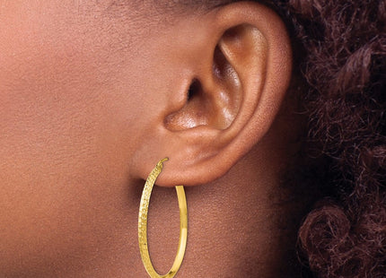 14K gold hoop earrings, another view