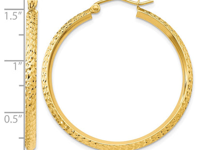 14K gold hoop earrings, further view
