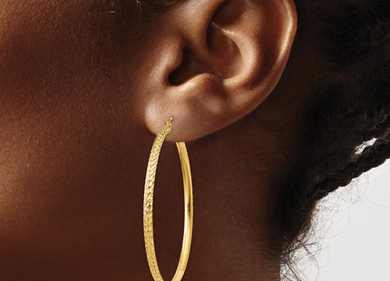 14K gold hoop earrings, another view