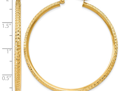 14K gold hoop earrings, further view