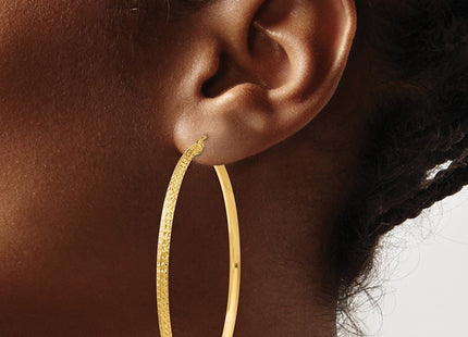 14K gold hoop earrings, another view