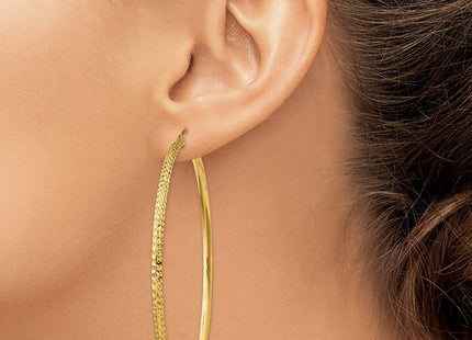 14K white gold hoop earrings, another view