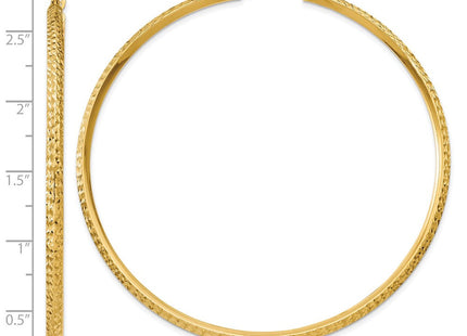 14K white gold hoop earrings, further view
