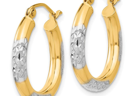 14k Yellow & Rhodium Earrings Style TC830 - Classique Jewelry Inc.