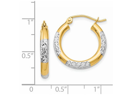 14k Yellow & Rhodium Earrings Style TC830 - Classique Jewelry Inc.