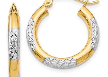 14k Yellow & Rhodium Earrings Style TC830 - Classique Jewelry Inc.