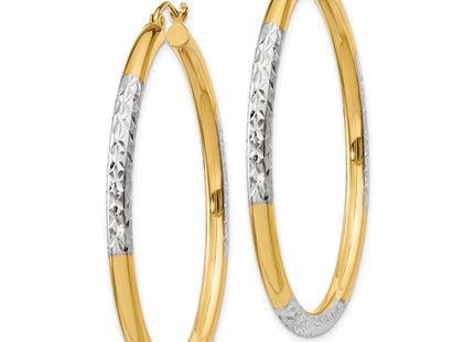 14k Yellow & Rhodium Earrings Style TC832 - Classique Jewelry Inc.