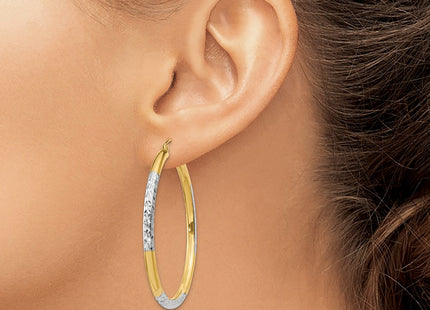14k Yellow & Rhodium Earrings Style TC832 - Classique Jewelry Inc.