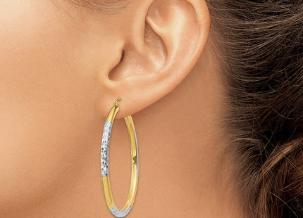 14K gold hoop earrings, another view