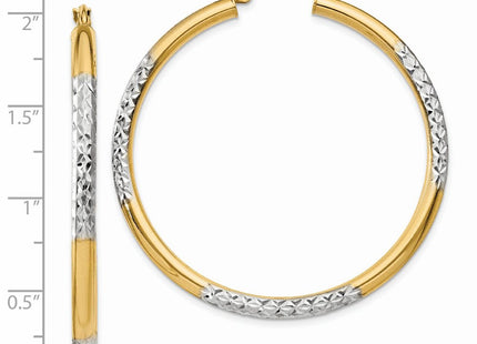 14k Yellow & Rhodium Earrings Style TC832 - Classique Jewelry Inc.