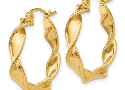 14k Twisted Hoop Earrings (Style TE216)