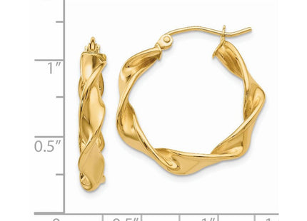 14k Twisted Hoop Earrings (Style TE216)