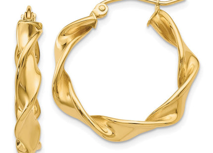 14k Twisted Hoop Earrings (Style TE216)