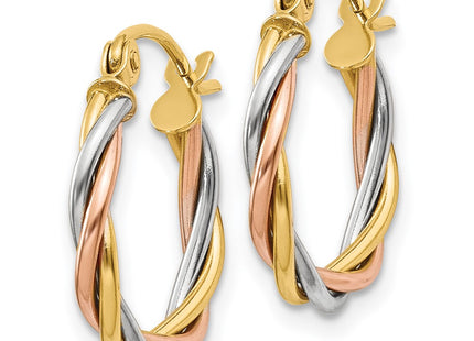 14k Tri-Color Earrings Style TE232 - Classique Jewelry Inc.