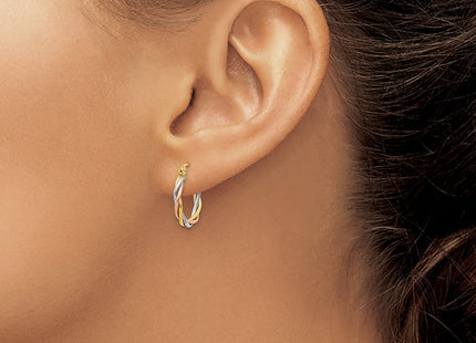 14k Tri-Color Earrings Style TE232 - Classique Jewelry Inc.