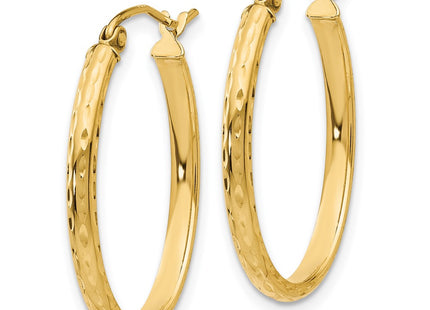 14K gold oval hoop earrings, alternate view