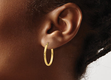 14K gold oval hoop earrings, another view