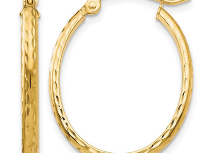 14K gold oval hoop earrings