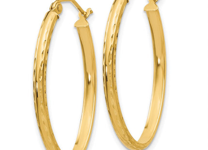 14K gold oval hoop earrings, alternate view