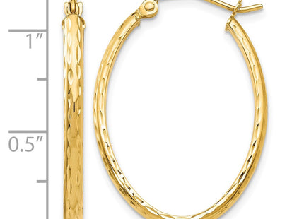 14K gold oval hoop earrings, further view