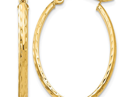 14K gold oval hoop earrings