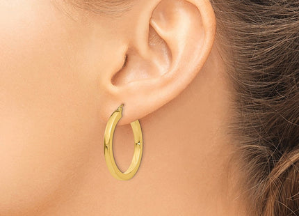 14K gold hoop earrings, another view