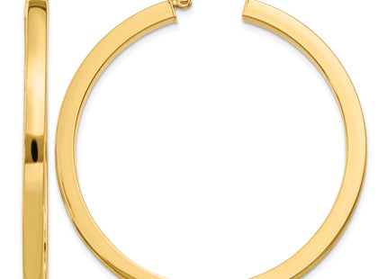 14k Polished Square Hoop Earrings, 45 x 3mm