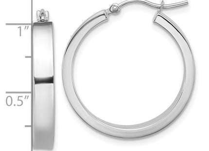 14k White Gold Polished Hoop Earring (Style TE557)