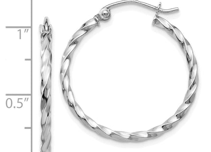 14k WG Twist Polished Hoop Earring (Style TE566)