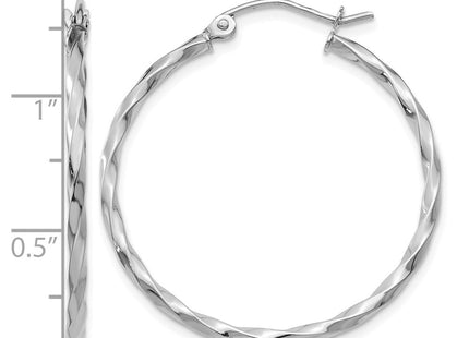 14K gold hoop earrings, further view