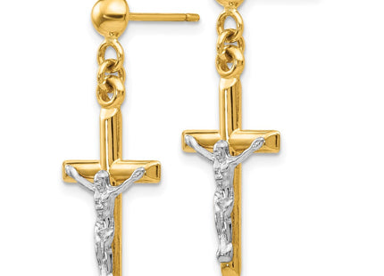 14k Two-tone Earrings Style TE608 - Classique Jewelry Inc.